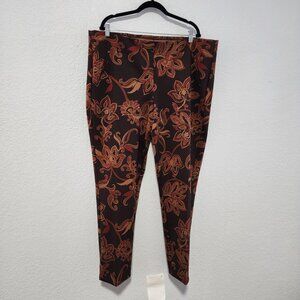 Chico's So Slimming 360 Floral Ankle Pants 20 Plus Size Office Career Wear